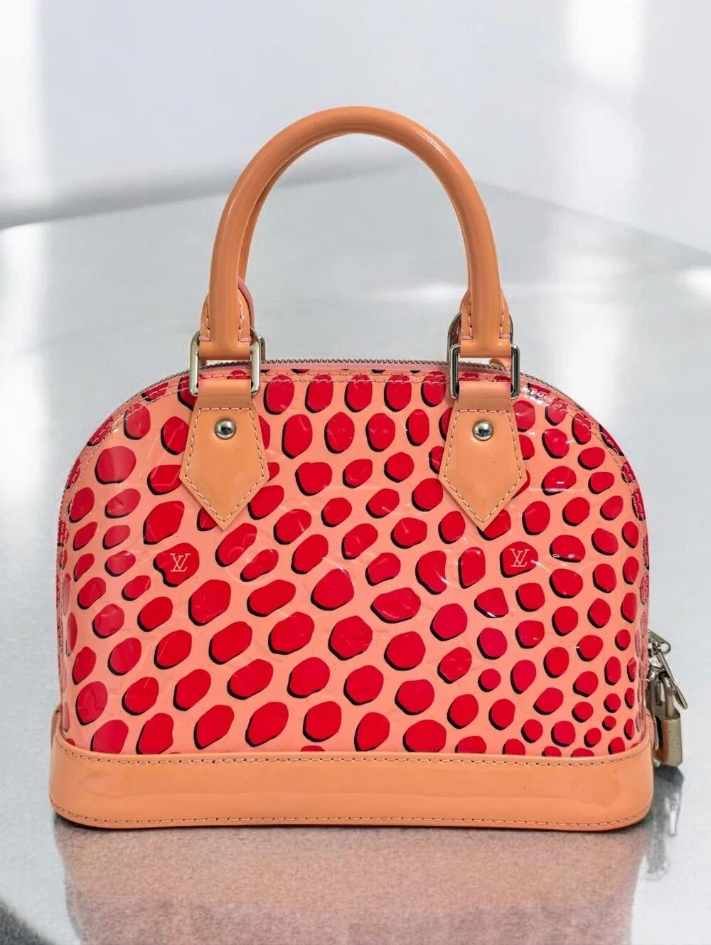 Louis Vuitton Limited Edition Alma BB Monogram Vernis Jungle Dot Crossbody Bag